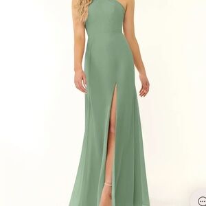 Azazie Matcha Green Maxi Dress